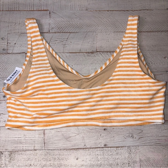 Old Navy Orange & Cream Striped Swim Top Beach Vacation V-Neck 3X & 4X - Picture 7 of 16